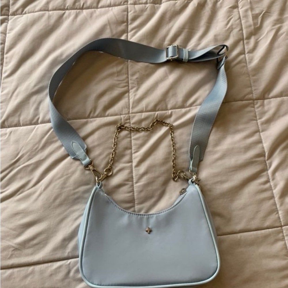 Peta + Jain Gray and Gold Shoulder Bag with Minimalist Design